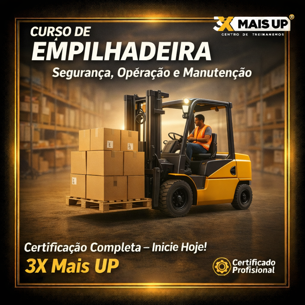 Seja operador de empilhadeira certificado pela 3X MAIS UP e conquiste melhores oportunidades